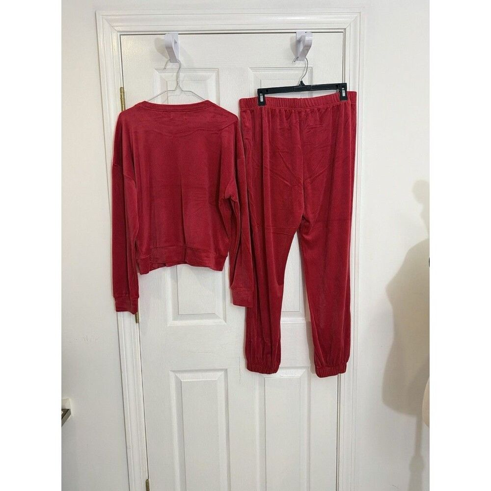 NWT Juicy Couture Big Bling Velour Tracksuit Set in Coco Red - Picture 8 of 11